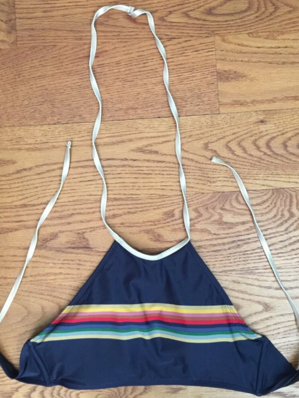 BBC DOCTOR WHO HALTER SWIM TOP WOMENS M BLUE STRIPE HER UNIVERSE THIRTEENTH 13TH